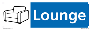 Lounge Illustrated Dementia Friendly Sign NHS Style Blue